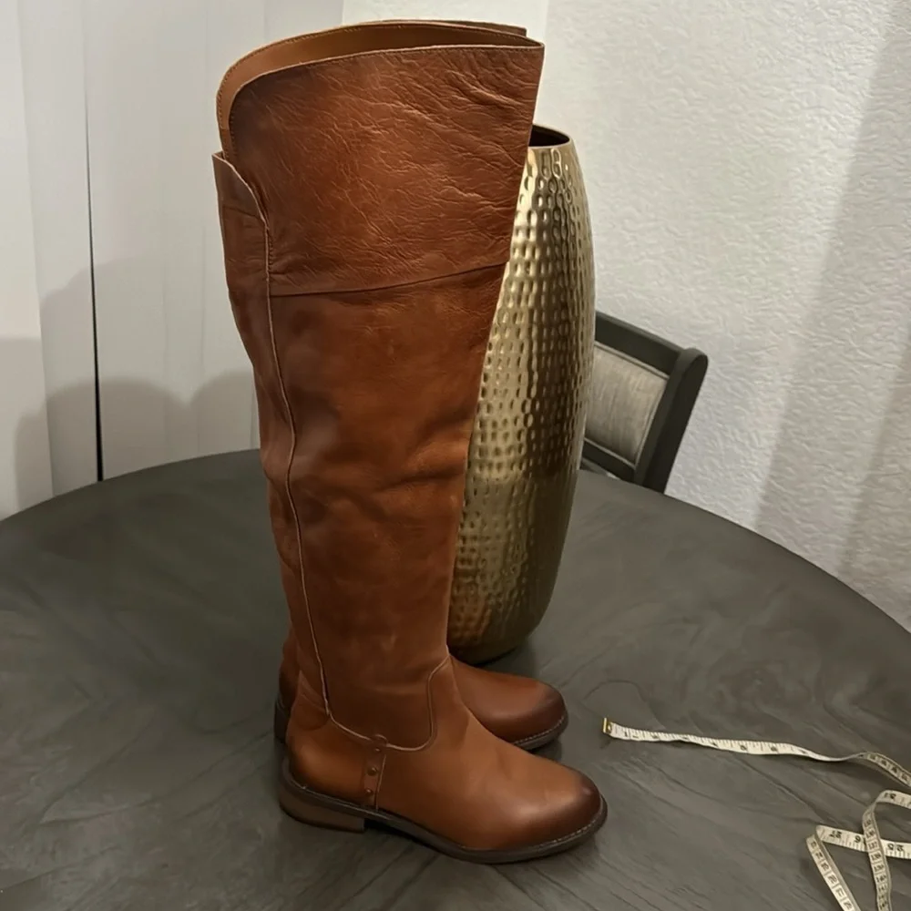 Franco Sarto Leather Over the Knee Boots Haleen (Wide Calf)
